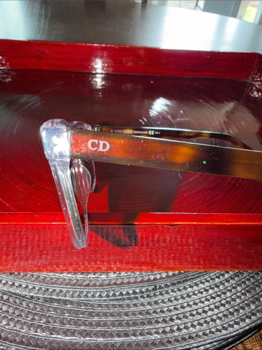 Dior Clear Frame Sunglasses with Dark Lenses